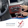 JeCar Interior Trim Kit Gear Shift Panel Headlight Switch Air Conditioning Vent Outlets Decoration Covers Compatible with Dodge Charger 2015-2024, Red Carbon Fiber Finish