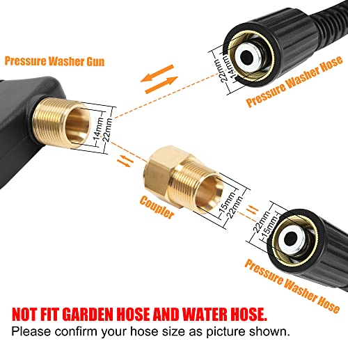 BEETRO High Pressure Washer Gun 4350PSI, Car Washer Gun with 5 Nozzles and M 22 Brass Coupler for Pressure Power Washers by BEETRO - Used condition - Image 4