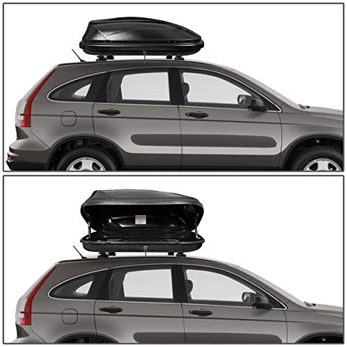 Dna Motoring Rooftop Cargo Box Carrier Lockable Heavy Duty Car Top Storage Case, Capacity 110 Lbs, 53" L X 34" W X 15" H, 11 17 Cubic Ft.(Textured Black), Pt-Ztl-8166-Bk #TOP7