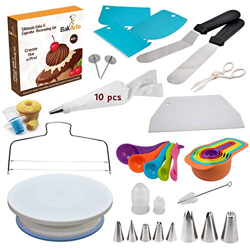 Complete Cake Decorating Kit – Cake & Cupcake Decoration Supplies Set with Cake