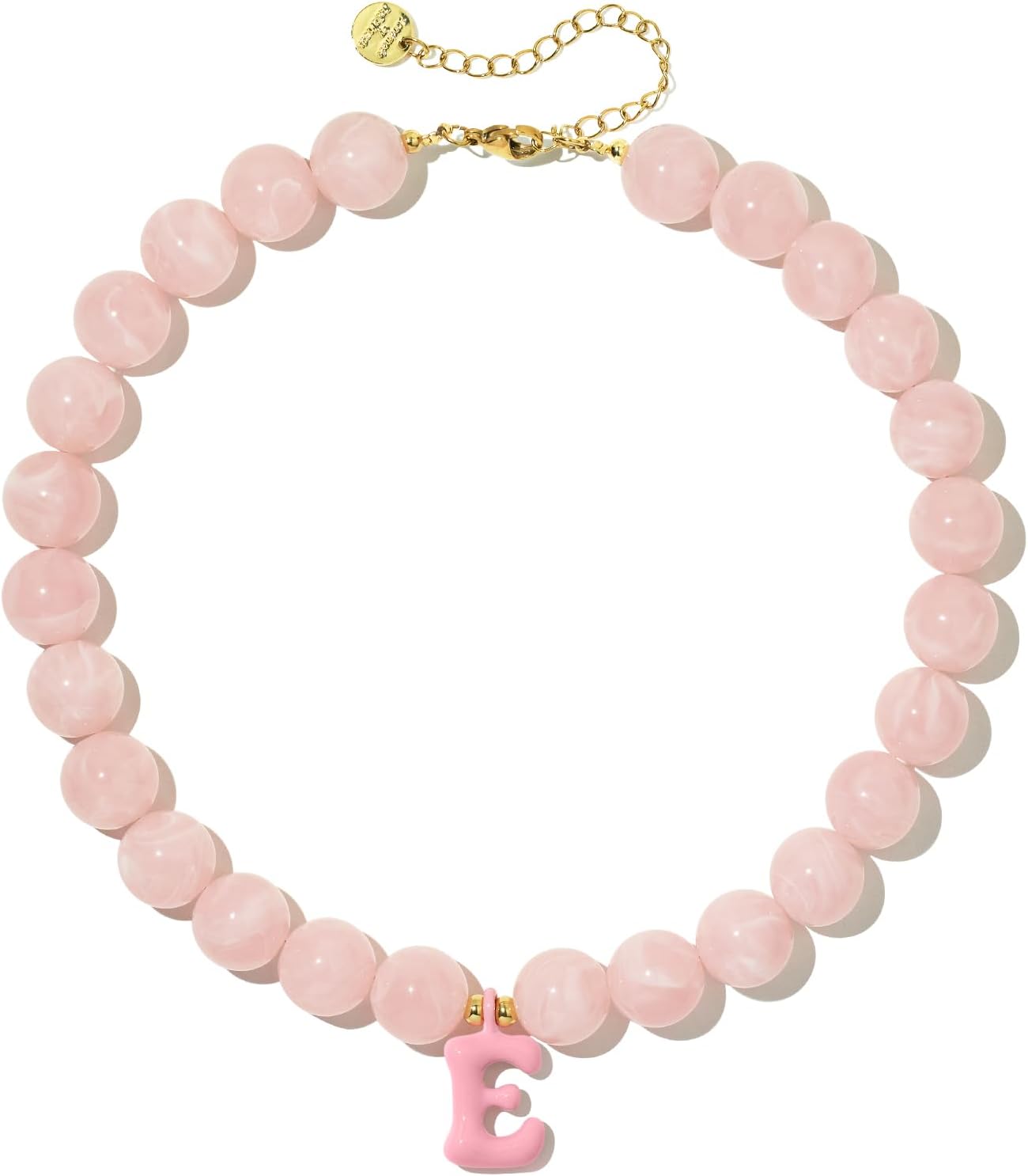 DoDoBeads Chunky Colorful Beaded Initial Necklace, Bubble Letter Choker
