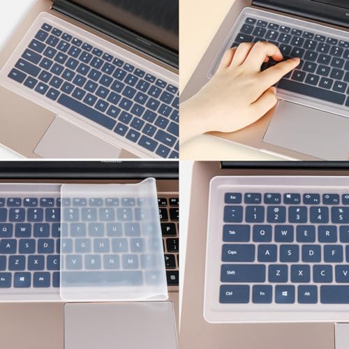 4 pièces Film Protecteur de Clavier en Silicone Transparent Universel, Housse de Clavier d'ordinateur de Bureau en Silicone étanche, avec 15-17" Ordinateur Portable, Netbook, chromebook (Transparent) – vue 4