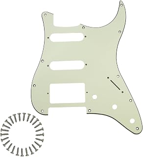 HSS 11 Hole Strat Pickguard ST Pick Guard Scratch Plate for Fender USA/Mexican Standard Stratocaster Modern Style Electric Guitar,Mint Green 3ply