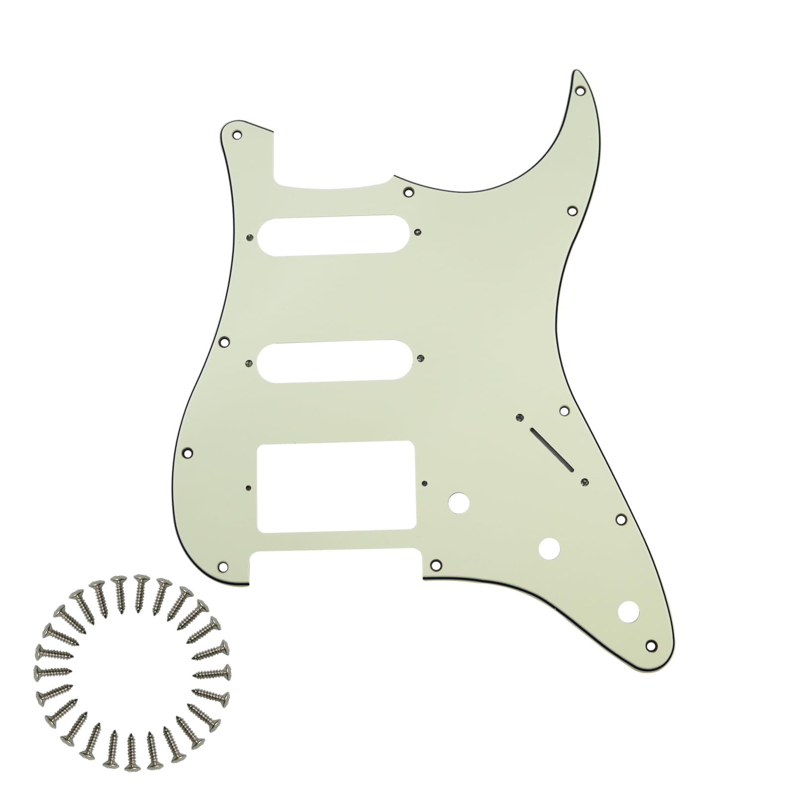 HSS 11-Hole Strat Pickguard for Fender Stratocaster,Mint Green 3Ply