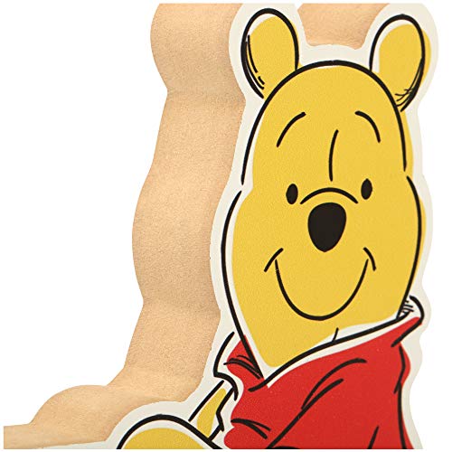 Image of Disney Winnie the Pooh and Hunny Pot Shelf Sitter Decor | Chunky Wood Block Cutout for Kids' Bedroom, Play Room or Nursery