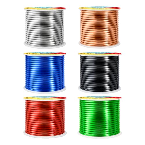 Image of Mandala Crafts 10 GA Black Red Green Assorted Anodized Aluminum Craft Wire | 120 FT, Colored, Flexible, Bendable for Bonsai Armature Sculpting Wire Wrapping Jewelry Making, Weather & Tarnish Resistant