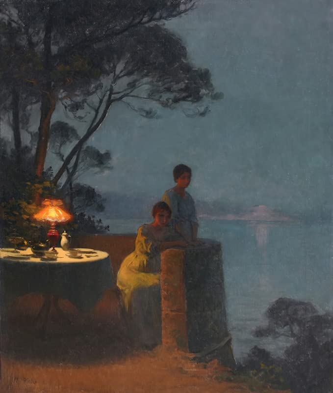 Murales lienzo de Marcel Rieder: la obra Veillée Devant Méditerranée d'azur en 60x90cm