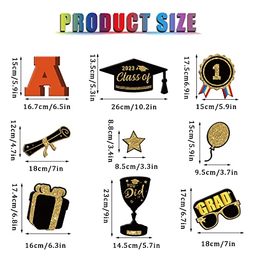 20Pcs Graduation Car Magnets, 2023 Grad Magnets Congrats Grad Colorful Graduation Car Decorations 2023 Grad Magnetic Stickers For Car Refrigerator And Other Iron Surfaces #TOP1