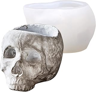 NICOLE 3D Skull Silicone Concrete Mold Flower Pot Plaster Cement Mould