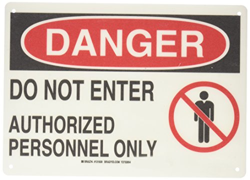 Brady Panneau d'admission 131630 signalisation noir et rouge 25x35 cm