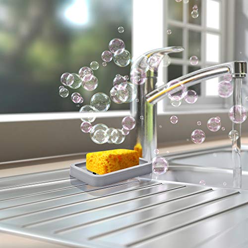 2Pcs Draining Soap Dishes, Dishwashing Sponge Soap Holder With Water Tray, Keep The Place Dry, Easy To Clean Soap Cases, Suitable For Kitchen, Bathroom, Soap Container (Gray) #TOP4