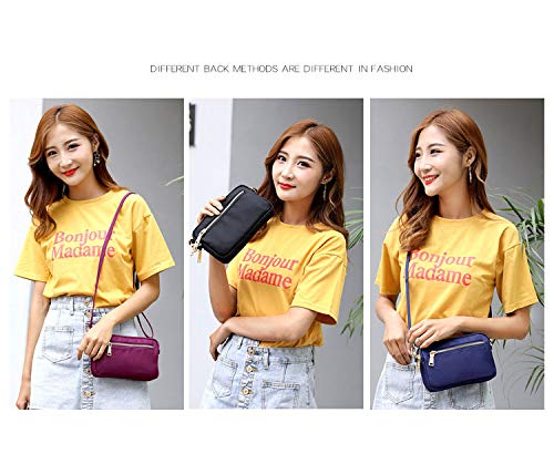 Nylon Cell Phone Purse Travel Crossbody Bag Women Wristlet Wallet For Samsung Galaxy Note 20 Ultra S22 Ultra S21 S20 Plus A03 A23 Iphone 14 13 12 11 Pro Max Blu F91 G91 G90 Pro Tcl 30Xl Moto (Purple) #TOP6