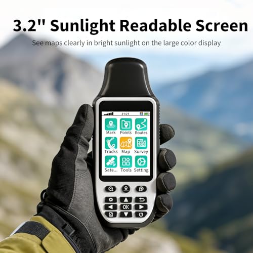 S190 Handheld GPS Navigator, Rugged Handheld GPS for Hiking with 3-Axis Compass, 3.2\" Color Display, Handheld GPS with Preloaded USA Topo Maps, 64GB Memory and Extra Battery Life - Thumbnail 7