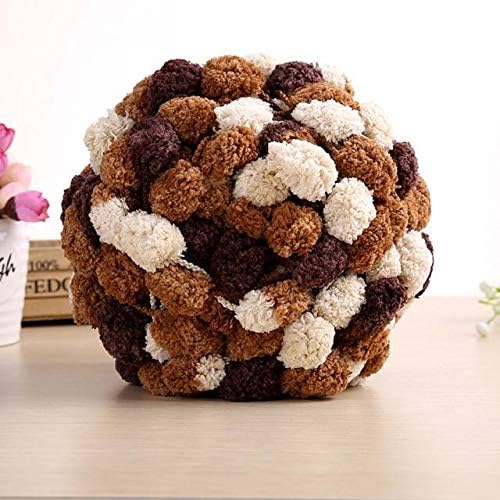 Thick Woollen Big Soft Rainbow Pom Pom Yarn Hand Knitting Crochet Yarn DIY Blanket Cushion Colorful Pompom Thread (17)