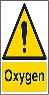VSafety Oxygen Warning Sign - Portrait - 150mm x 200mm - Self Adhesive Vinyl