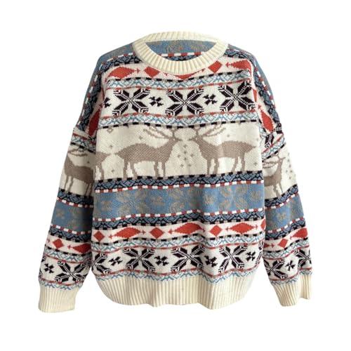 Christmas Sweaters for Women Crew Neck Long Sleeve Oversized Pullover Tops - image 4