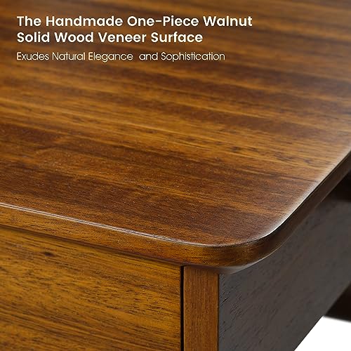 EUREKA ERGONOMIC Electric Standing Desk with Dual Drawers,63 Inches Height Adjustable L-Shaped Office Desk,Sit Stand Desk Ergonomic Executive Desk Computer Workstations with Monitor Stand,Left/Walnut