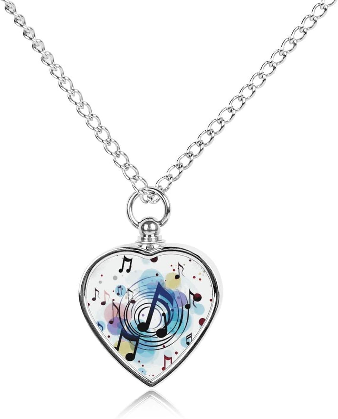 Memorial Metal Music Note Pet Urn Necklace with Chain