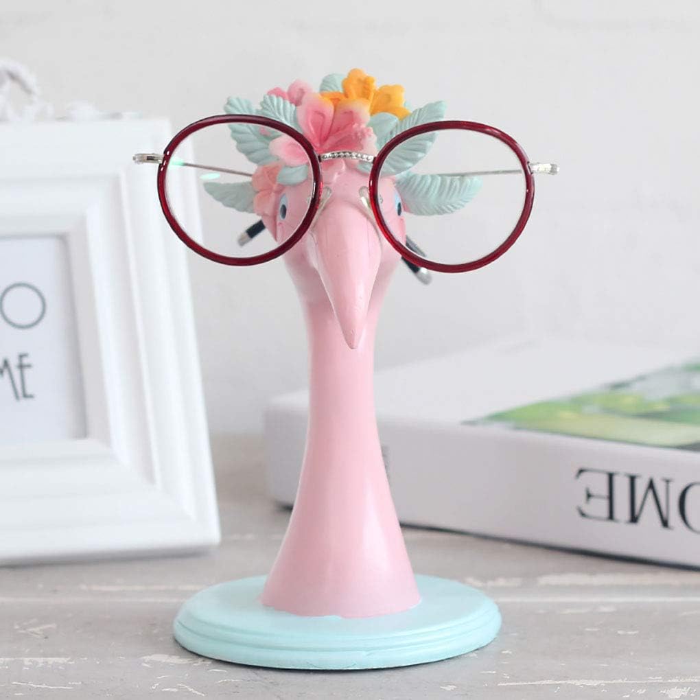 Fun Eyeglass Holder Display Stands - Home Office Decorative Glasses Accessories (Pink Flamingo)