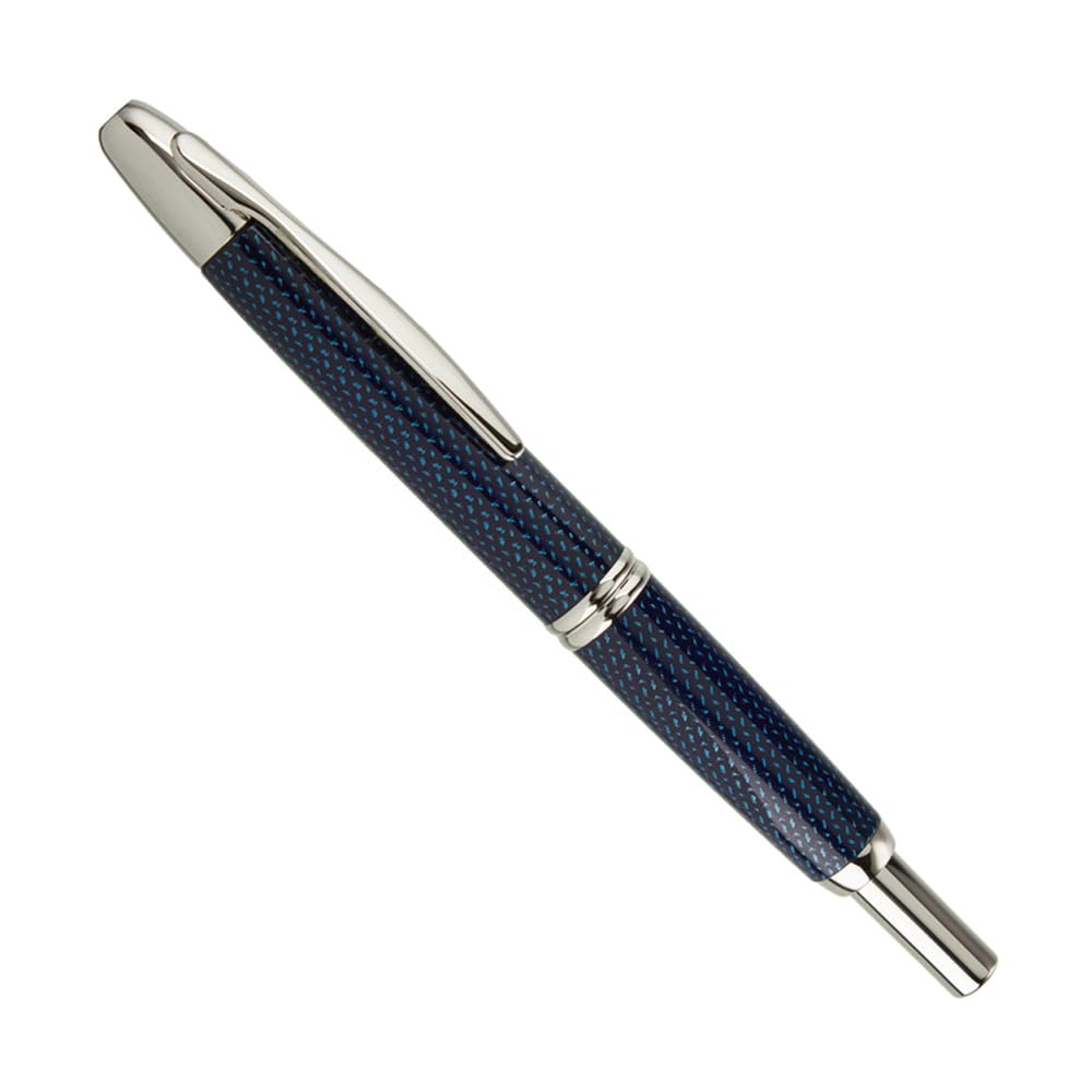 PILOT 1045003M Capless Rhodium Trim - Pluma estilográfica con mecanismo de presión (trazo M), color azul