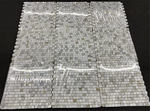 Stone Center Online Calacatta Gold Marble 3/4X3/4 Hand Clipped Radom Broken Mosaic Tile Polished Kitchen Bath Wall Floor Backsplash Shower (1 Sheet) #TOP2