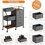 Couche bébé Caddy Organisateur et stockage - 3 Cart à roulettes de niveau avec diviseurs et tiroirs, facile à assembler, chariot utilitaire mobile avec roues pour les pépinières, chambre à coucher, table à langer & Lit bébé