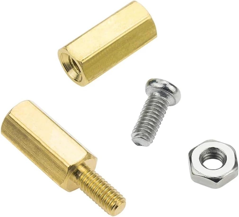 M2.5 Male Female Hex Brass Spacer Standoff Screw Nut Assortment Kit (180Pcs)