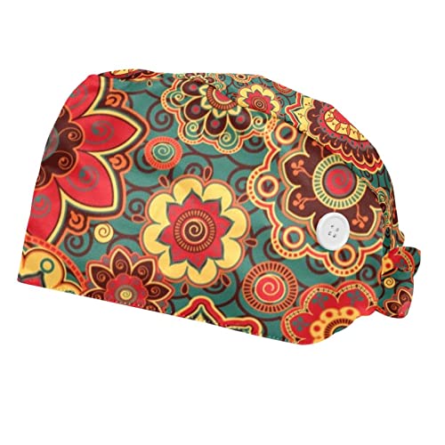 Chapeaux de travail anti-sueur pour cheveux longs casquette unisexe motif paisley