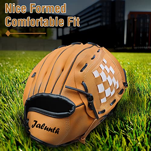 Jalunth Kids Youth Baseball Tball Glove - Tee T Ball Glove For Boys Girls Children 10 Inch Right Handed Throw Synthetic Leather Training Fielding Mitts For Age 6 7 8 Years Old Brown #TOP3