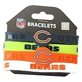 Amico International unisex NFL Team Logo Silicone Rubber Wrist Band Set of 4 sports fan bracelets, Team...