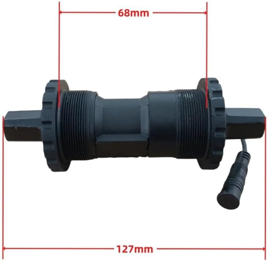 Tretlager mit integriertem PAS-Sensor Kompatibler Drehmomentsensor Ersatz Motorregler PAS 68mm Tretlagerbreite,128 mm Länge mit 6-poligem Stecker, Tretlager