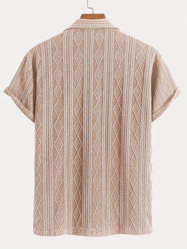 Image of Leriya Fashion Shirt for Man | Mens Casual Shirts | Shirt for Man| Shirts for Mens Stylish |Half Sleeve Button Down Textured Summer Beach Goa Wear Holiday Outfits (Available in Plus Sizes)