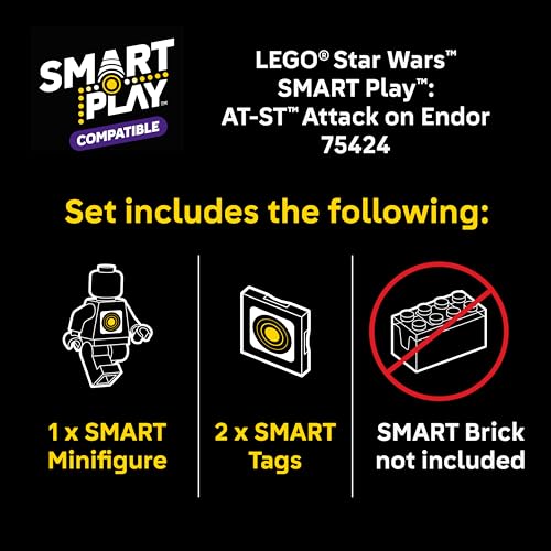 LEGO Star Wars SMART Play: AT-ST Attack on Endor Toy Building Set for Kids - Compatible Set with 2 SMART Tags and 3 Minifigures - Gift for Boys, Girls and Fans Ages 8+ - 75424