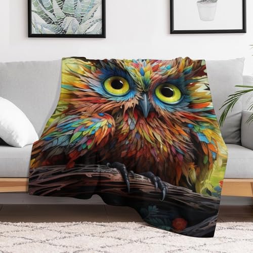Manta de forro polar de búho de 130x180 cm para sofá y cama 3