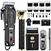 HIENA PRO Maquina de Cortar Pelo Hombre, Inalámbrico Cortapelos, Recortador de Barba, Afeitadora de Láminas, Cortapelos de Nariz, Kit Completo de Afeitado y Corte de Pelo Eléctrico (4 Piece Set)