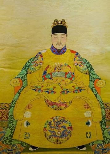 Peinture sur toile de l'empereur chinois Ming 50x70cm