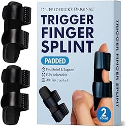 Dr. Frederick's Original Trigger Finger Splint - 2ct - Finger Splint for Trigger Finger Pain - Mallet Finger Splint - Finger Brace for Arthritis, Injury, Sprain - Fits Index, Middle, & Ring Finger
