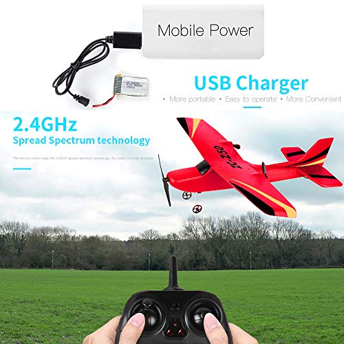 RC Airplane Z50 RTF RC Plane 2.4Ghz 2CH 6-Axis Gyro EPP Remote Control Airplane Glider 340mm Wingspan with 2pack LiPo Batteries - Thumbnail 7