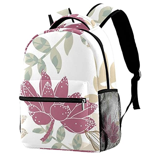 Sac à dos filles et garçons multi-poches à motif floral rose