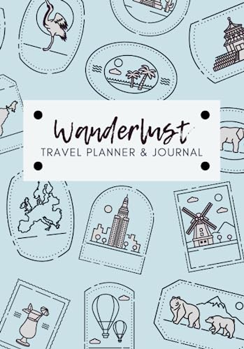 Wanderlust Travel Planner and Journal (Passport Stamps-teal)
