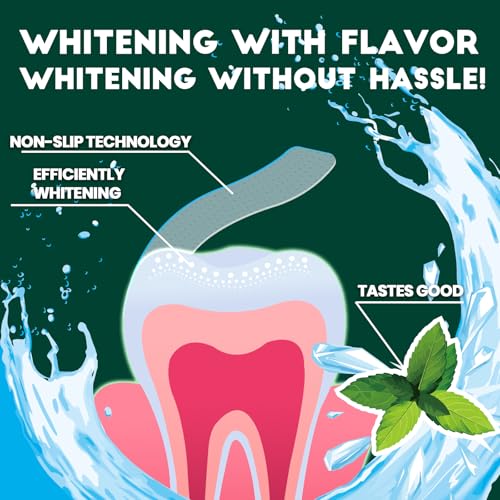 Image of Teeth Whitening Strips for Tooth White: Professional Dentist Formulated Teeth Whitener Enamel-Safe Non-Slip 14 Strips 7 Treatments (14 Count (Pack of 1), Peppermint)