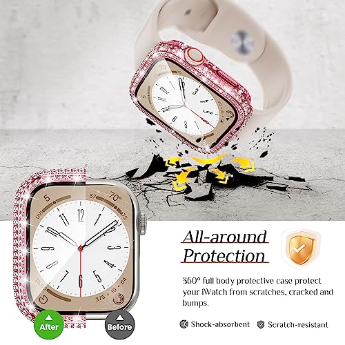 image for Goton 41mm Waterproof Bling Case for Apple Watch Screen Protector Seri