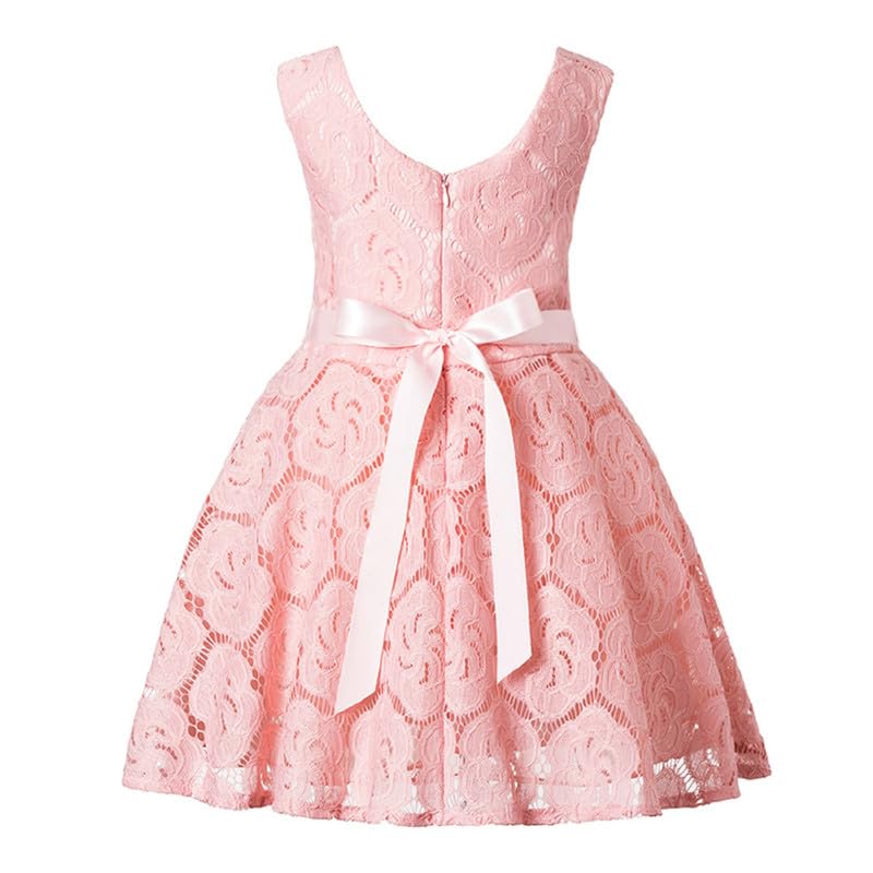 Image of Ripening Baby Girls Gajri Flower Net Round Neck Sleeveless Knee Length Dress