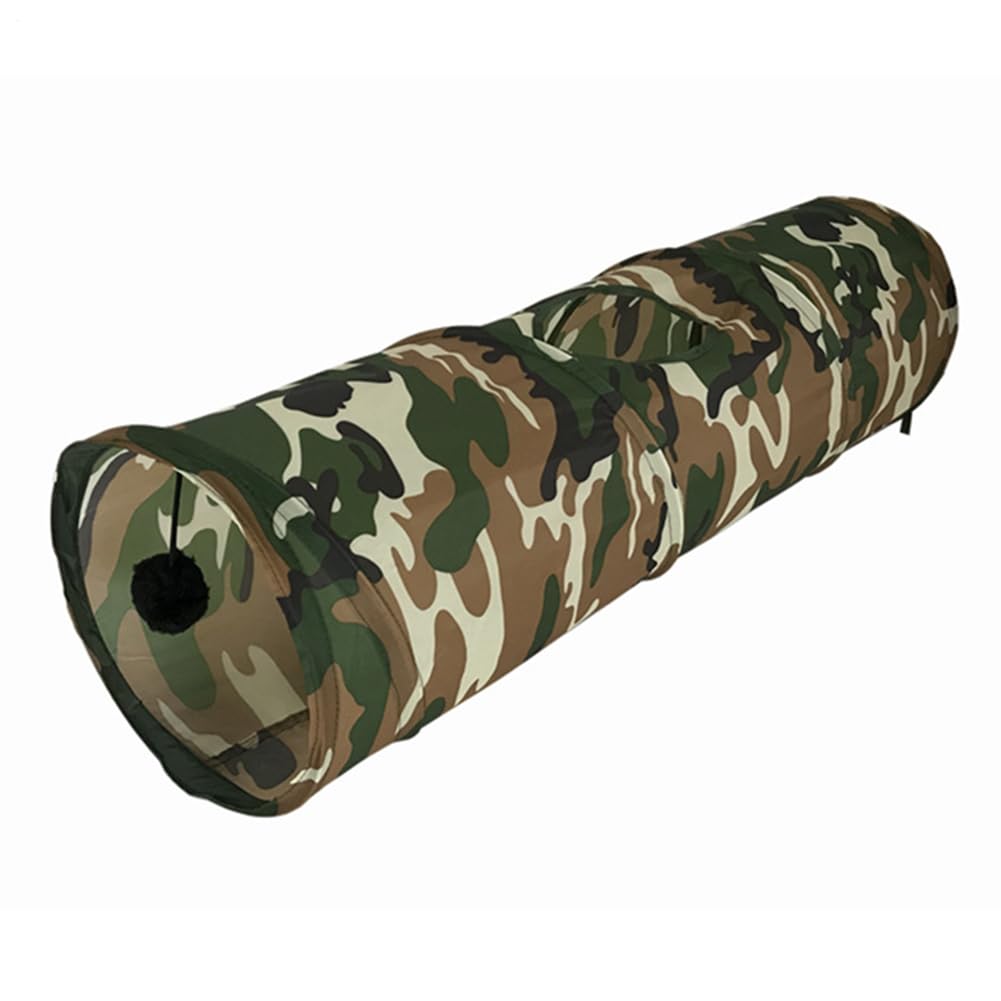 Foldable Cat Tunnel with Ball, Spacious Jungle Camouflage Toy for
