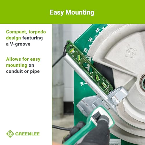 Greenlee L107 Electrician's Magnetic Torpedo Level with Conduit Bending Offset Aid, Green - Thumbnail 6
