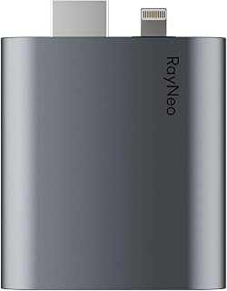 RayNeo Adaptateur HDMI 2.0 (HDR10) pour iPhone 14 & antérieurs avec Lightning/HDMI, Batterie intégrée & Charge en Jouant, 1080P@120Hz - pour Lunettes AR Air 4 Pro