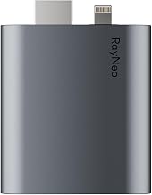 RayNeo HDMI 2.0 (HDR10) Adapter for iPhone 14 and earlier with Lightning/HDMI, Built-in Battery & Charging while Playing, 1080P@120Hz - for AR Air 4 Pro Glasses