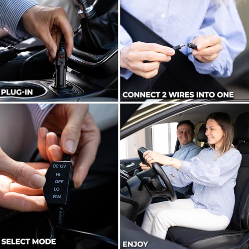 Cooling Car Seat Cover, 12V Car Seat Cooling Pad Adjustable Temperature, Breathable Sweat Protector Cooling Seat Cushion, Cooling Car Seat Covers for Summer 2-Pack Integrated Cigarette Lighter by ZONETECH - Used condition - Image 5