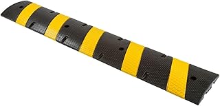 Guardian 6' Rubber Speed Bump for Traffic Control - Temporary or Permanent - Pre-Drilled Mounting Holes - Modular