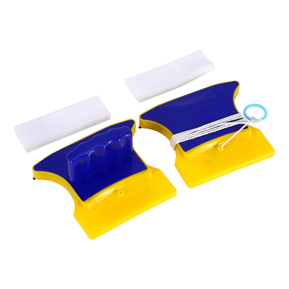 Glomora Double Sided Window Cleaner, Double-Sided Magnetic Window Cleaner with 2 Extra Cotton Pads – Easy-to-Use, Glass Wiper for Home and High-Rise Windows